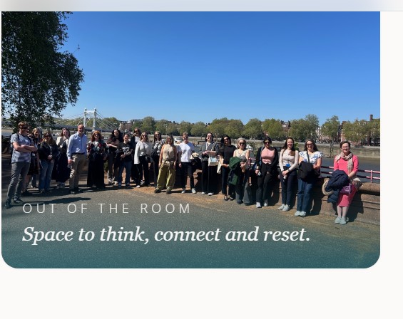 An outdoor setting giving a team space to think, connect and reset